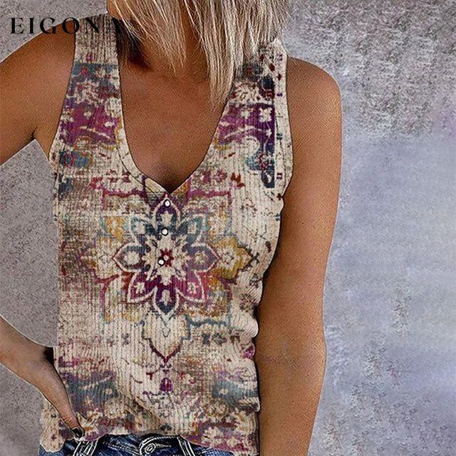 Vintage Ethnic Printed Tank Top best Best Sellings clothes Plus Size Sale tops Topseller