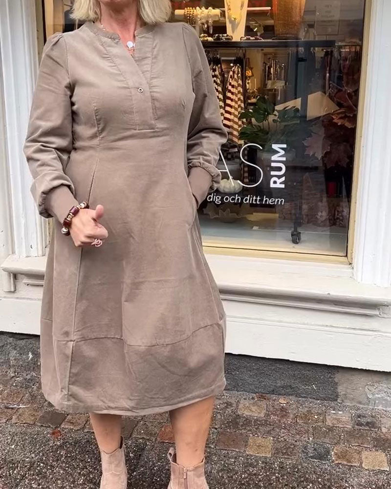 Casual Retro Long Sleeve Dress