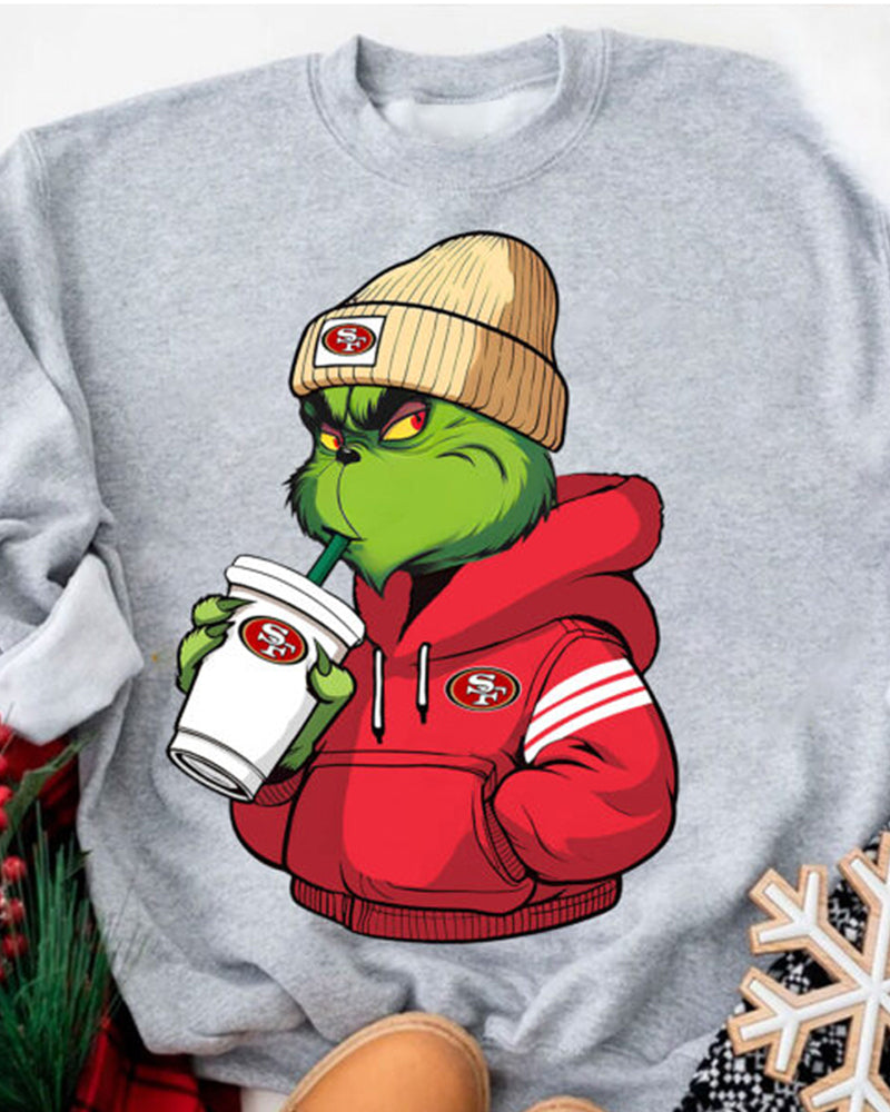 The Grinch Boy San Francisco 49ers 2024 f/w grinch nfl sweatshirts