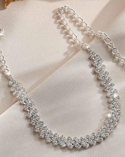 Irregular rhombus rhinestone anklet