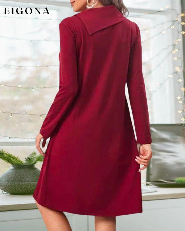 Solid Color Button Elegant Dress 23BF Casual Dresses Clothes Dresses Dresses Women