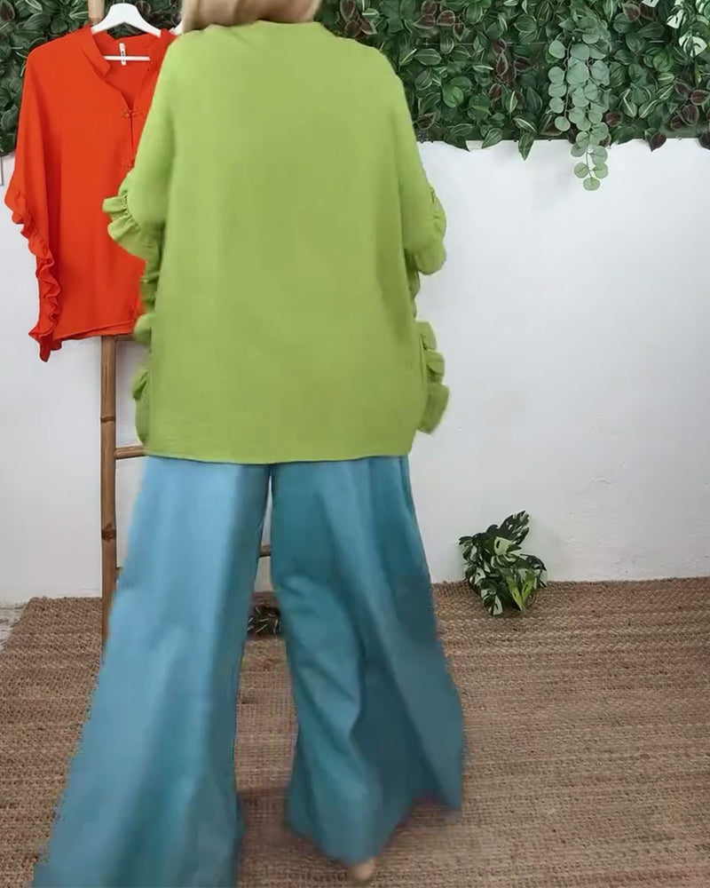 Hemd mit Reversknopf und Fledermausärmeln