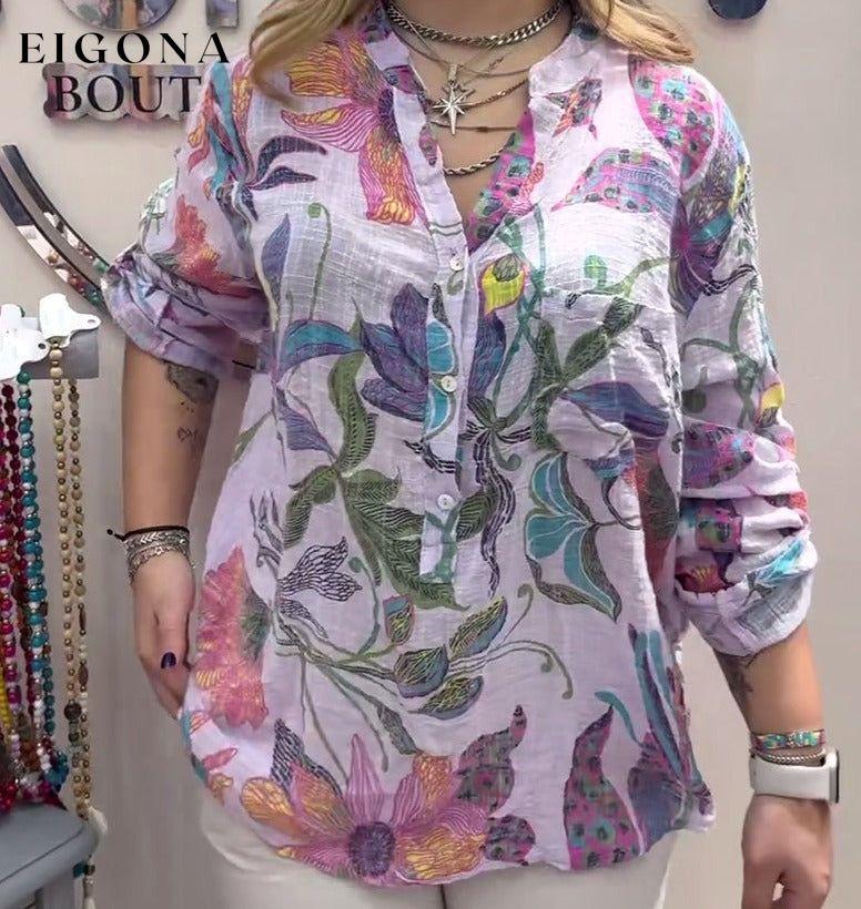 Casual floral button blouse blouses & shirts summer