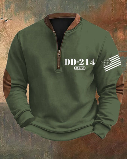 Men's Retro Veteran Zip Collar Sweatshirt sweatshirts man Veterans Day