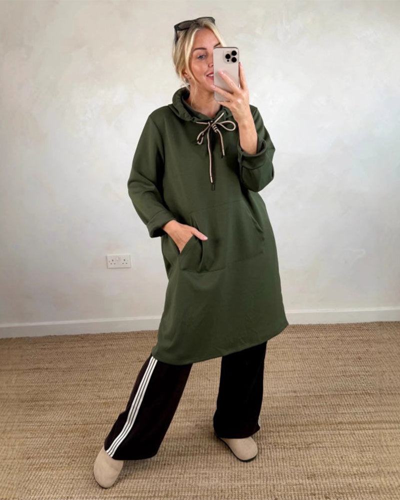 Oversized Hooded Dress with Pockets