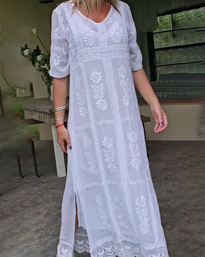 Elegant V-Neck Maxi Dress