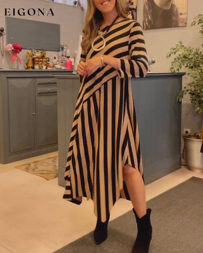 Striped Loose Casual Dress 2023 f/w 23BF casual dresses Clothes Dresses spring