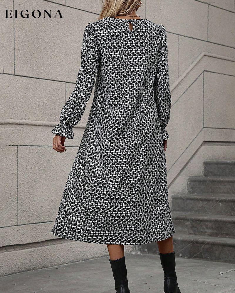 Printed Round Neck Casual Dress 2023 f/w 23BF casual dresses Clothes Dresses spring