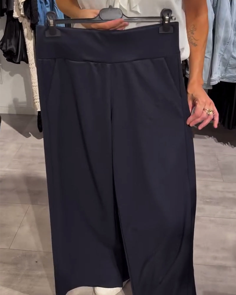 Modische, lässige Hose in Volltonfarbe