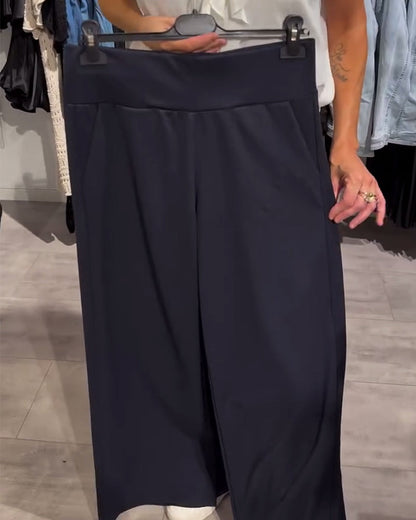 Modische, lässige Hose in Volltonfarbe