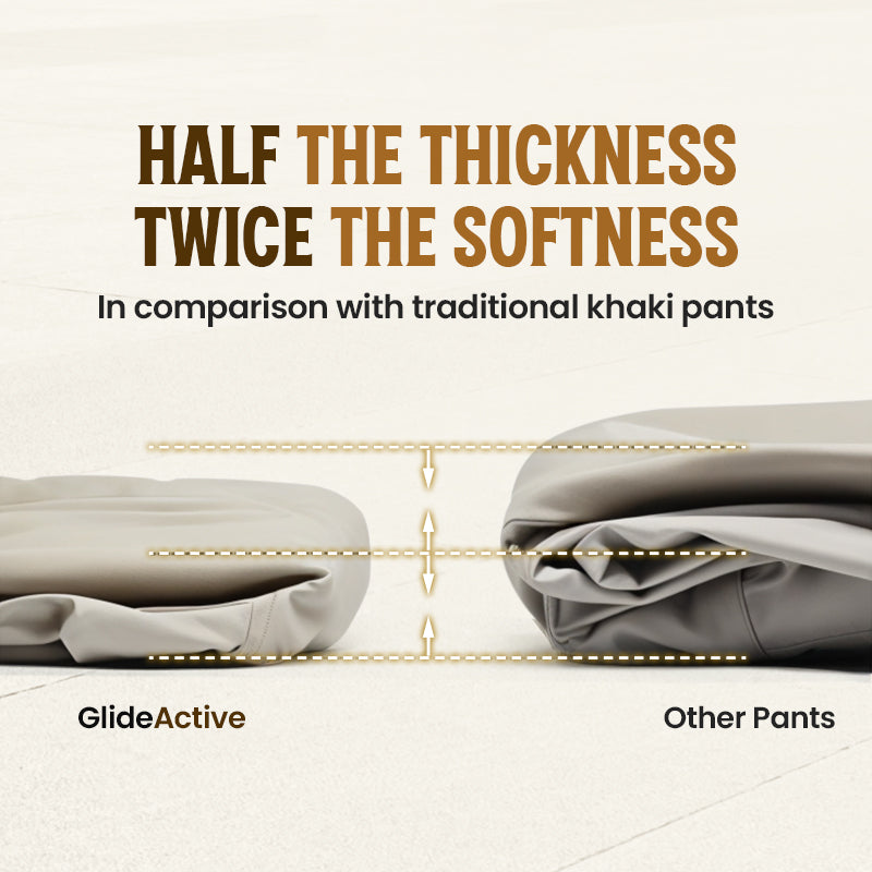 GlideActive – Active Khaki-Hose für Herren mit dehnbarem Bund