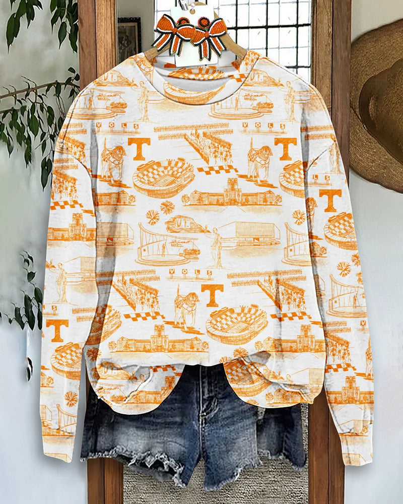 Casual Tennessee Print Long Sleeve Sweatshirts 2024 f/w sports sweatshirts