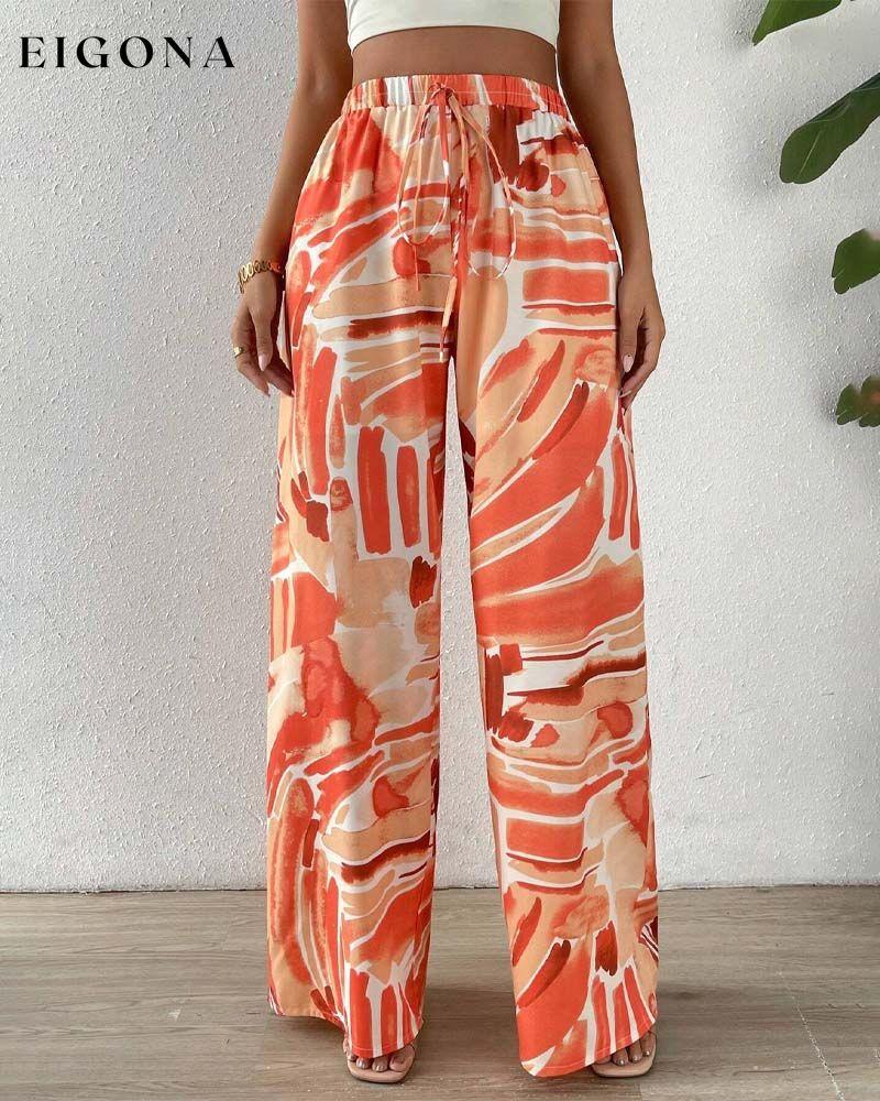 Casual printed wide-leg pants pants spring summer