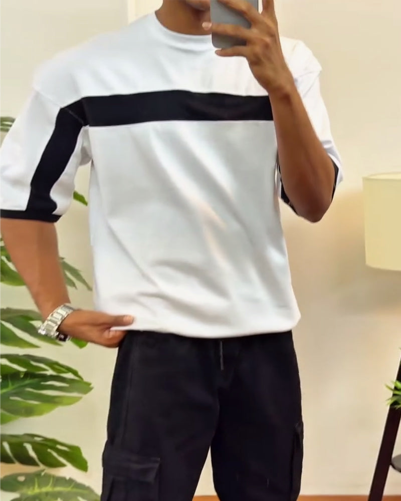 Lässiges, vielseitiges Herren-T-Shirt in Kontrastfarbe