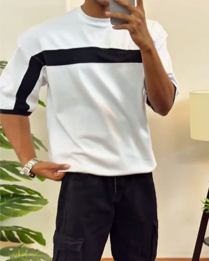 Lässiges, vielseitiges Herren-T-Shirt in Kontrastfarbe