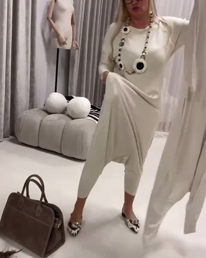 Einfarbiger, langärmliger Freizeit-Overall