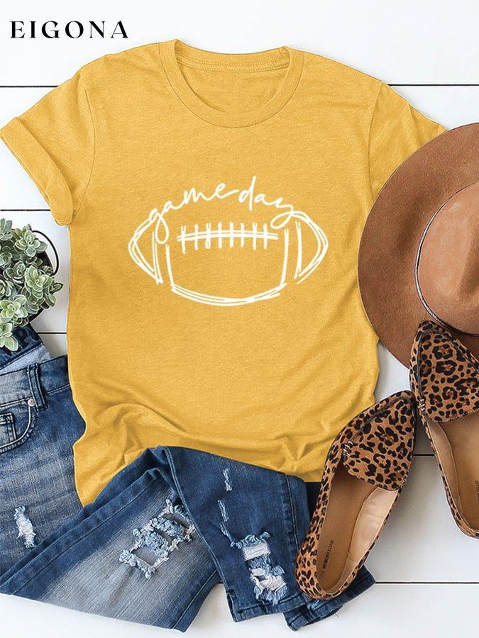 Women's Gameday Football Lover Casual Cotton Tee ball print