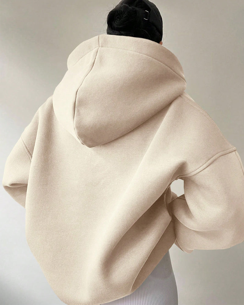 Lässiger, einfarbiger, lockerer Hoodie