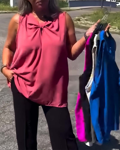 Ärmellose Weste mit Schleife