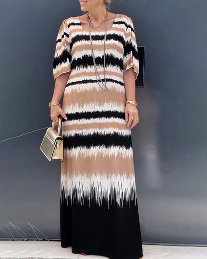 Gradient Print Floor-Length Dress