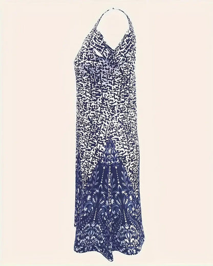 Abito a tubino stampato con spalle scoperte