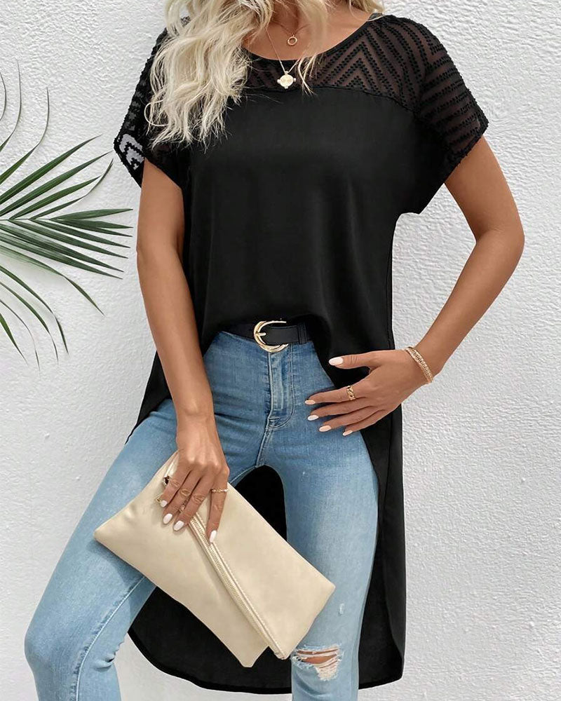 Vloose Casual Kurzarmbluse