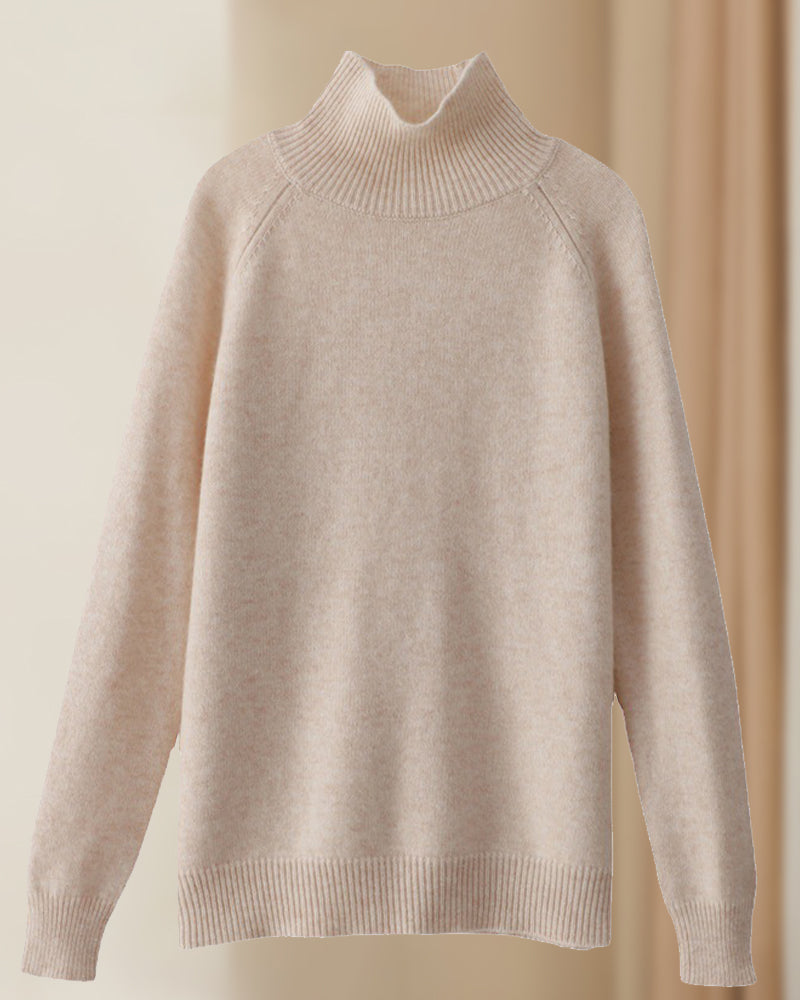 Simple solid color high collar long sleeve sweater 2024 f/w pullovers