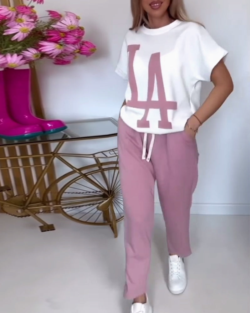 Lässiges Sport-Set mit Buchstabendruck