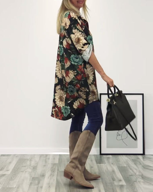 Camicia con stampa leopardata e risvolto