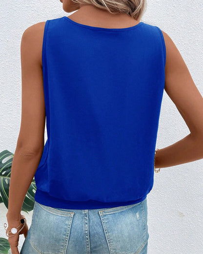 Ärmellose, einfarbige Weste