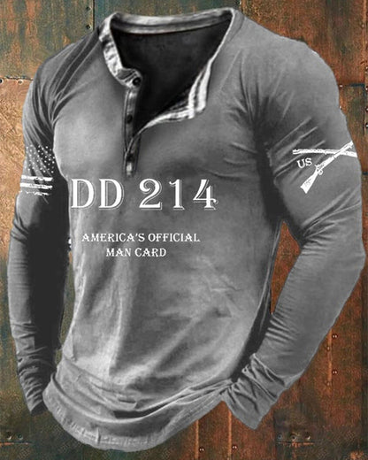 Men's DD214 America's Official Man Card Print T-Shirt 2024 f/w t-shirts man Veterans Day