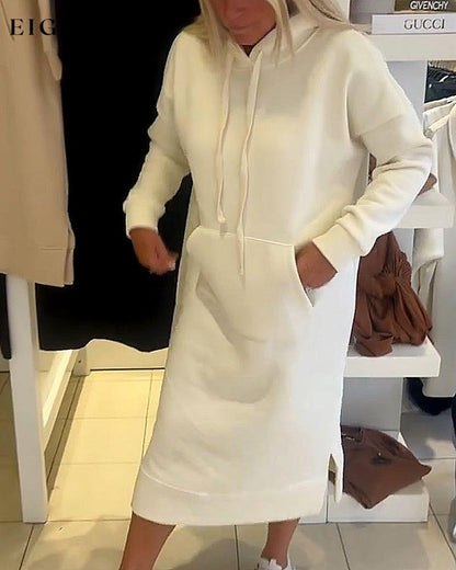 Casual white hooded dress 2023 f/w 23BF casual dresses Clothes Dresses spring