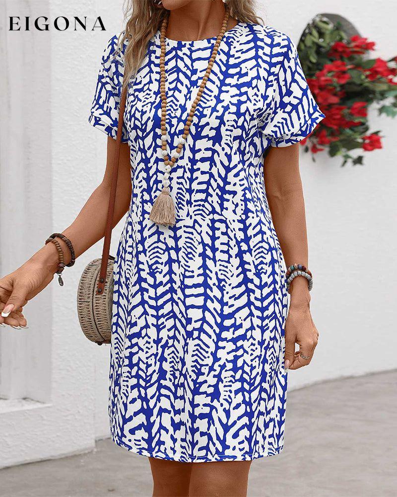 Crew neck printed casual dress casual dresses summer