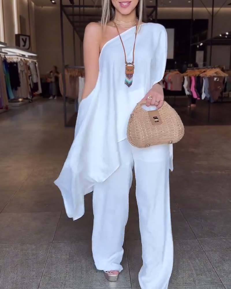 Temperament Bat Irregular Blouse