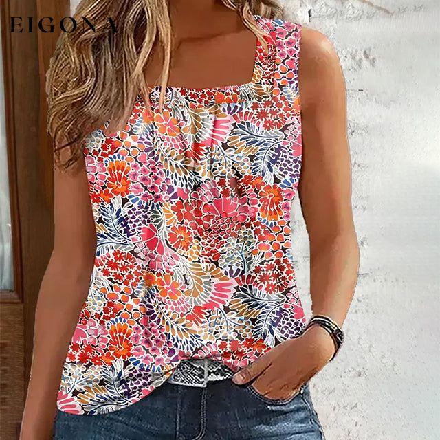 Colorful Floral Tank Top best Best Sellings clothes Plus Size Sale tops Topseller