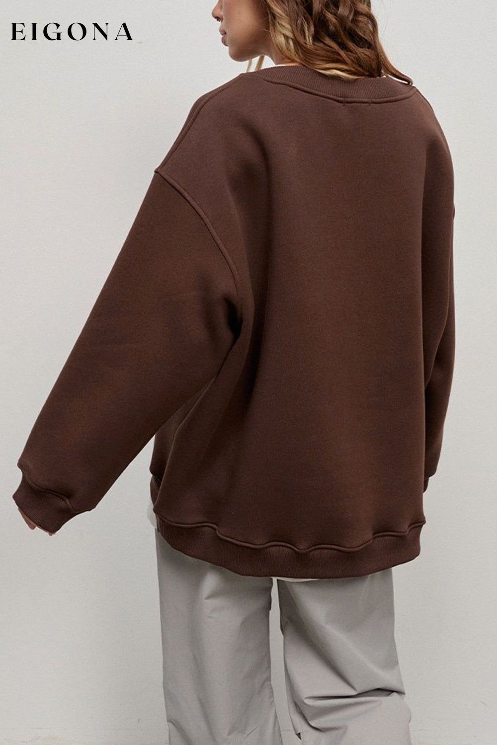 Oversize Round Neck Dropped Shoulder Sweatshirt clothes Ship From Overseas Shipping Delay 09/29/2023 - 10/03/2023 trend X.L.J