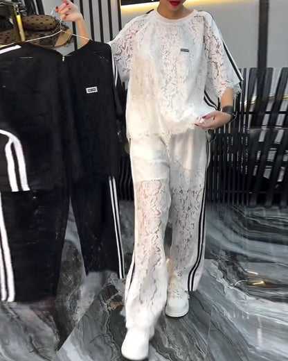 Modischer Spitzen-Spliced-Anzug