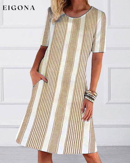 Striped round neck dress 23BF Casual Dresses Clothes Dresses Spring Summer