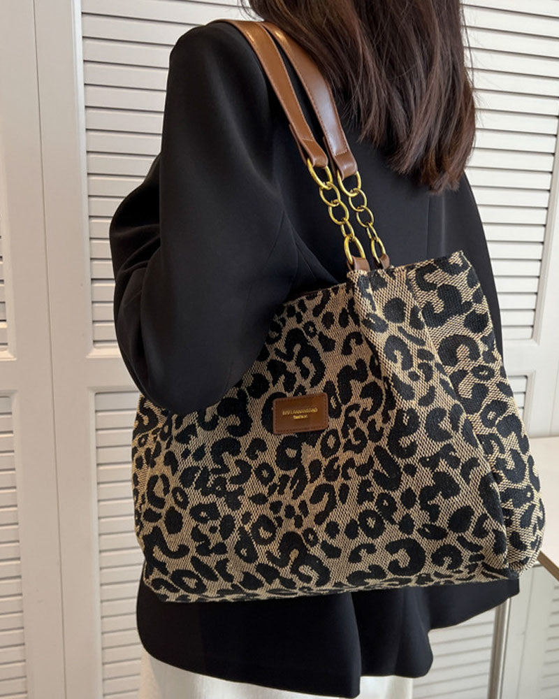 Leopard print shoulder underarm bag bags