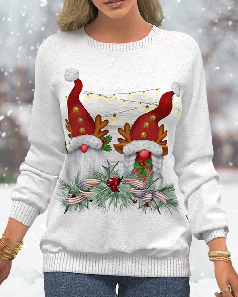 Christmas sweater with snowflake print and raglan sleeves 2022 F/W 23BF christmas Sweatshirts