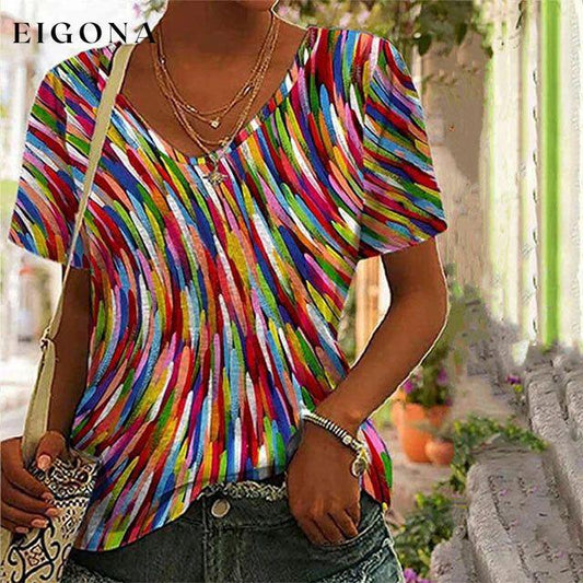 Casual Colorful T-Shirt Multicolor best Best Sellings clothes Plus Size Sale tops Topseller
