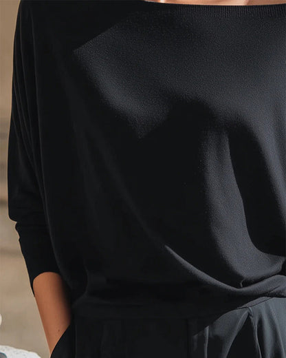 Off-The-Shoulder Batwing Sleeve Top