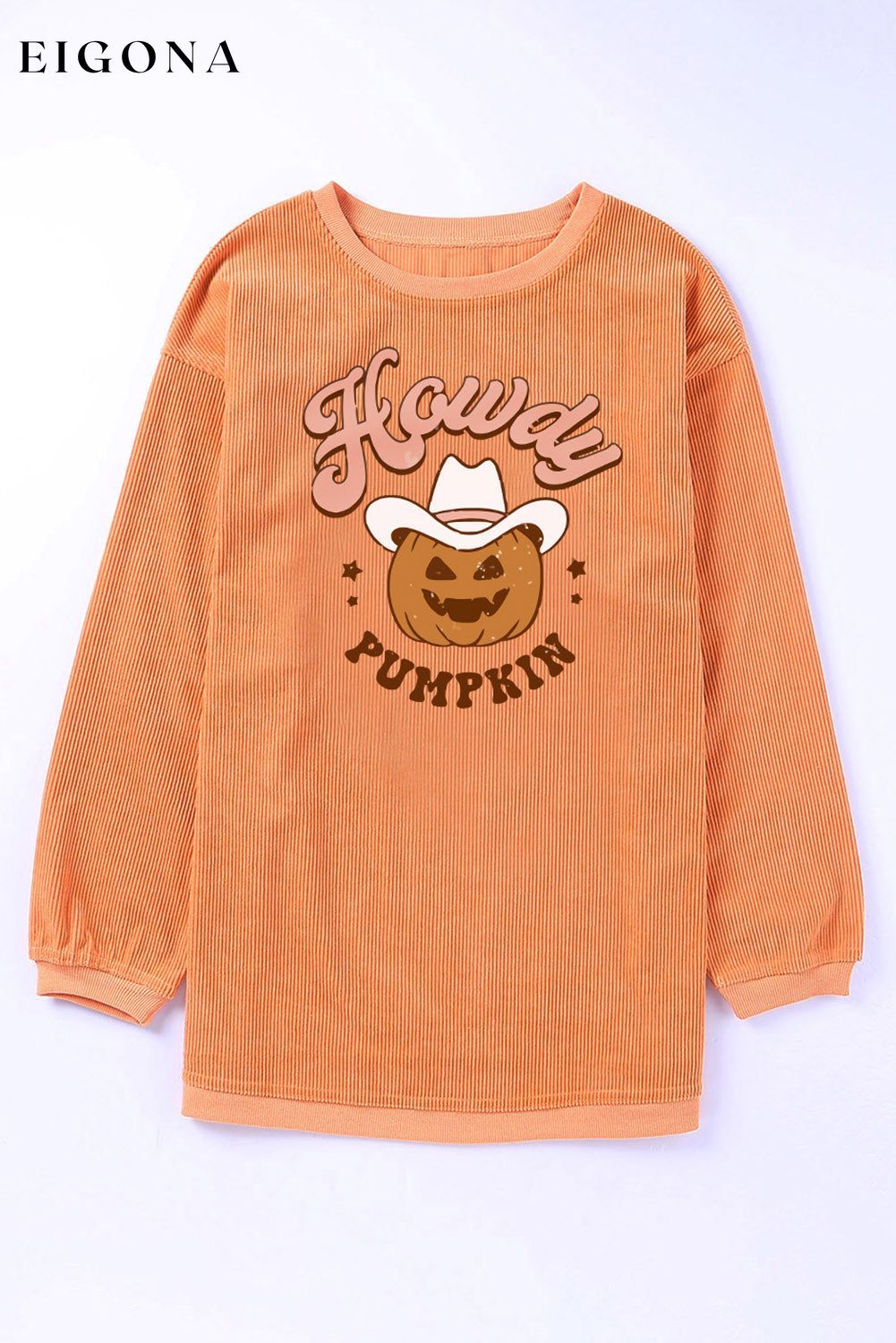 HOWDY Pumpkin Graphic Ribbed Sweatshirt clothes Ship From Overseas shirt sweatshirt SYNZ top trend