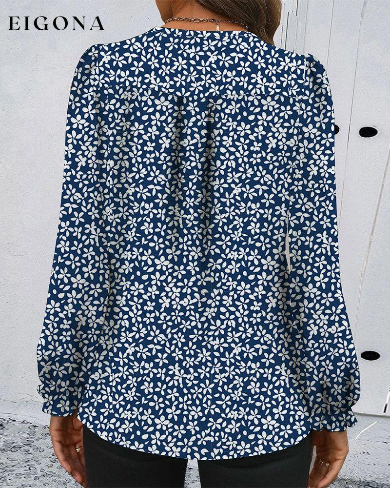 Long Sleeve Temperament Printed Blouse blouses & shirts spring summer