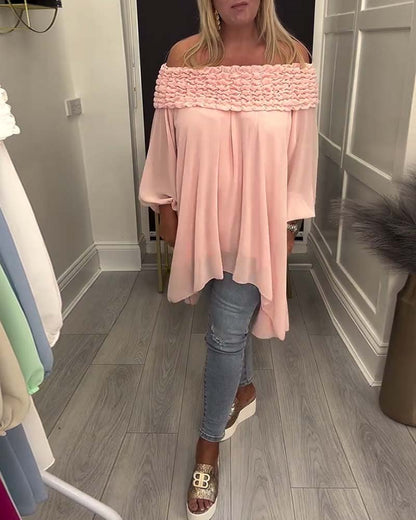 Fashion Long-Sleeved Off-Shoulder Blouse