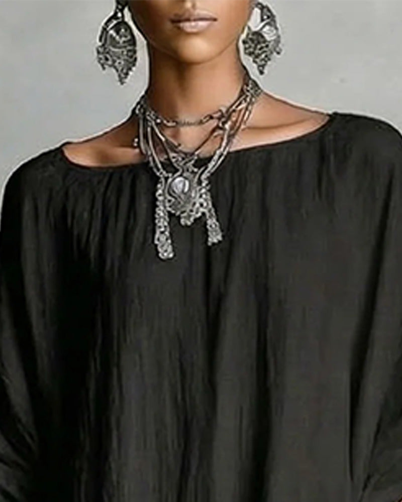 Loose Batwing Sleeve Plus Size Dress