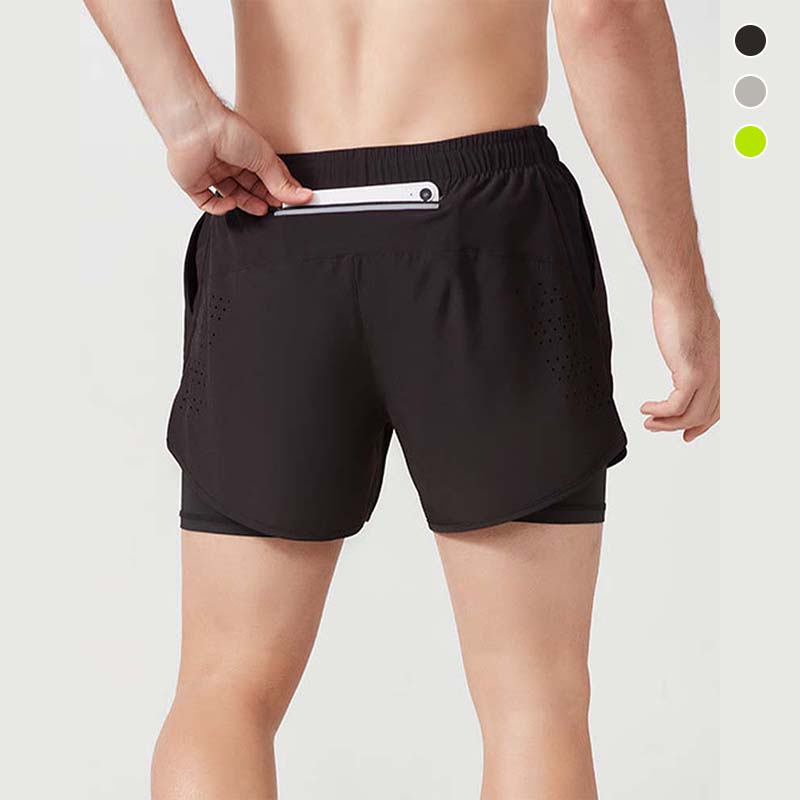 Men's quick-drying breathable double-layer sports shorts 2024 f/w shorts man spring summer