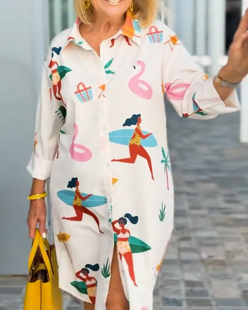 Kleid mit grafischem Reversdruck