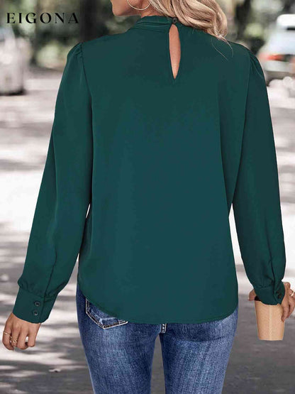 V-Neck Cutout Long Sleeve Blouse clothes Hundredth long sleeve long sleeve shirts long sleeve top long slevee Ship From Overseas shirts t shirts