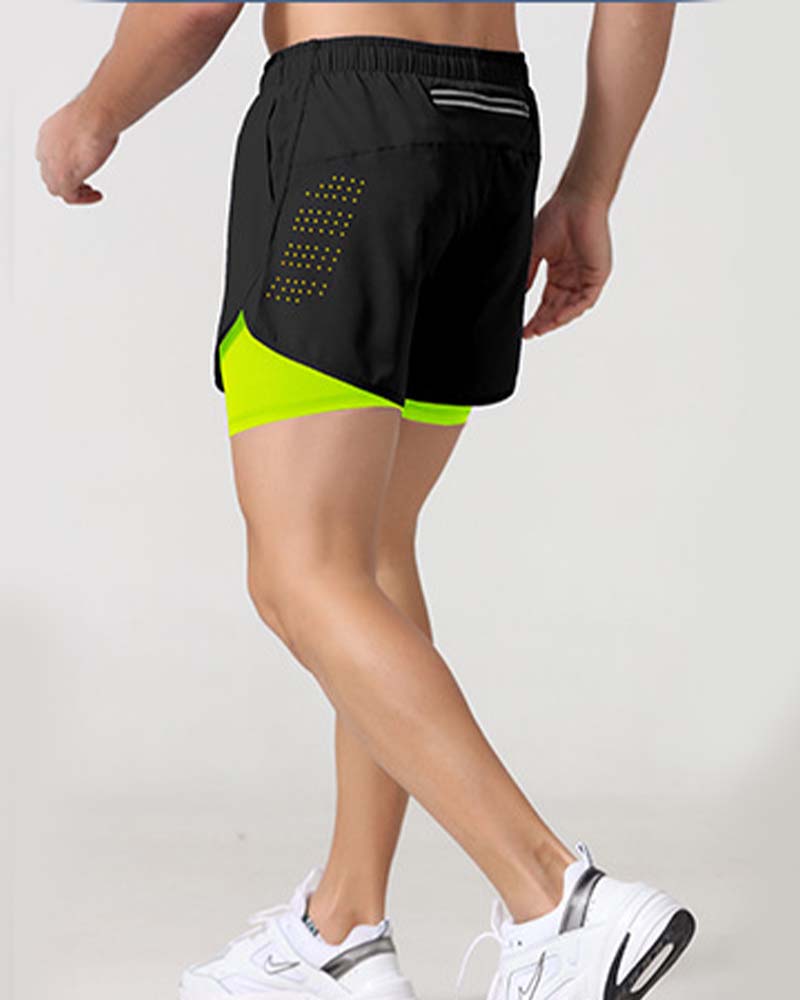 Men's quick-drying breathable double-layer sports shorts 2024 f/w shorts man spring summer